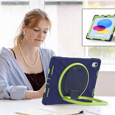 Чехол для планшета iPad 10.9 2022 гибридный Tech-Protect X-Armor сине-зеленый