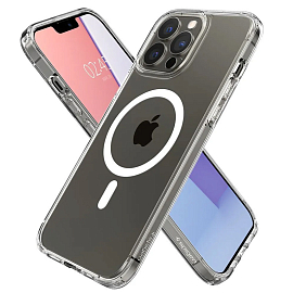 Чехол для iPhone 13 Pro гибридный Spigen Ultra Hybrid MagSafe прозрачно-белый