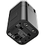 Переходник для розетки универсальный c USB и Type-C 3А 18W (быстрая зарядка) Baseus Removable черный