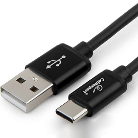 Кабель Type-C - USB длина 1,8 м 3А Cablexpert черный