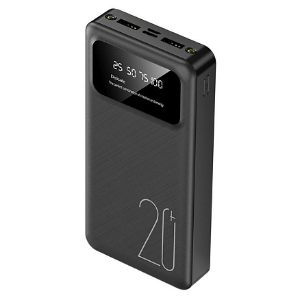 Внешний аккумулятор T106 с дисплеем 20000мАч (2 x USB, Type-C, microUSB) черный