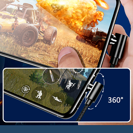 Кабель USB - Lightning для зарядки iPhone 1 м 2А магнитный с угловым Lightning Usams U54 черный