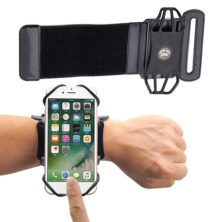 Чехол универсальный для телефона до 6 дюймов спортивный на запястье Hurtel Uni черный