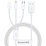 Кабель USB - Lightning, MicroUSB, Type-C 1 м 3.5A Baseus Superior белый