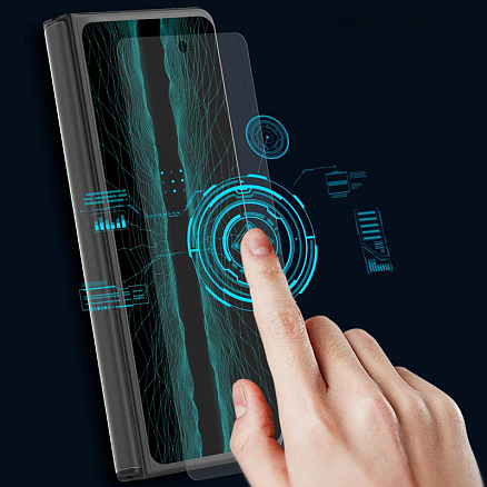 Защитное стекло на весь экран противоударное (2 шт.) и защитное стекло на камеру для Samsung Galaxy Z Fold 4 WhiteStone Dome Glass EZ прозрачное