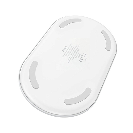 Беспроводная зарядка 2-в-1 для телефона и Apple Watch Baseus Smart New (быстрая зарядка) белая