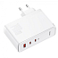 Зарядное устройство сетевое с USB и двумя Type-C входами с кабелем 5A 140W Baseus GaN5 Pro (быстрая зарядка QC, PD) белое