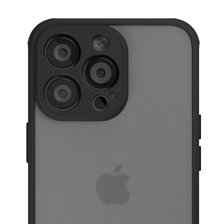 Чехол для iPhone 13 Pro гибридный VLP Matte Case матовый прозрачно-черный