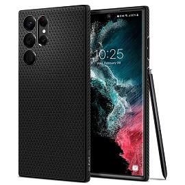 Чехол для Samsung Galaxy S22 Ultra гелевый Spigen Liquid Air матовый черный