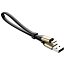 Кабель USB - MicroUSB, Lightning для зарядки 23 см 2А плоский Baseus Portable золотистый