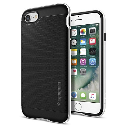 Чехол для iPhone 7, 8 гибридный Spigen SGP Neo Hybrid черно-серебристый