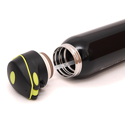 Бутылка для воды спортивная с трубочкой Sporty 500 мл черная