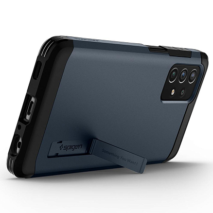 Чехол для Samsung Galaxy A72 гибридный для экстремальной защиты Spigen SGP Tough Armor темно-серый