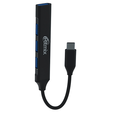 Хаб (разветвитель) Type-C - USB 3.0, 3 х USB 2.0 Ritmix CR-4401 серый