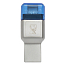Картридер Type-C, USB 3.1 - MicroSD Kingston MobileLite Duo 3C серебристый