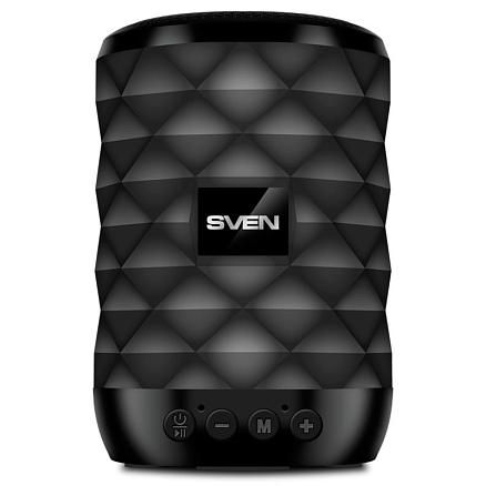 Портативная колонка Sven PS-55 с подсветкой, FM-радио, USB, MicroSD черная