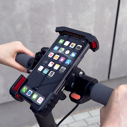 Держатель на руль велосипеда или мопеда для телефона до 6,8 дюйма Wozinsky черный