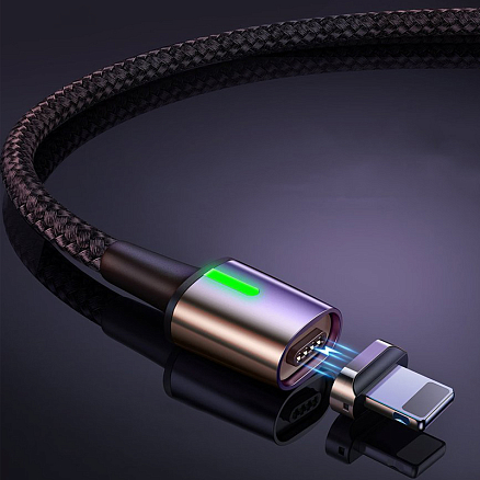 Кабель USB - MicroUSB, Lightning, Type-C 1 м 3А со сменными штекерами магнитный плетеный Baseus Zinc черный
