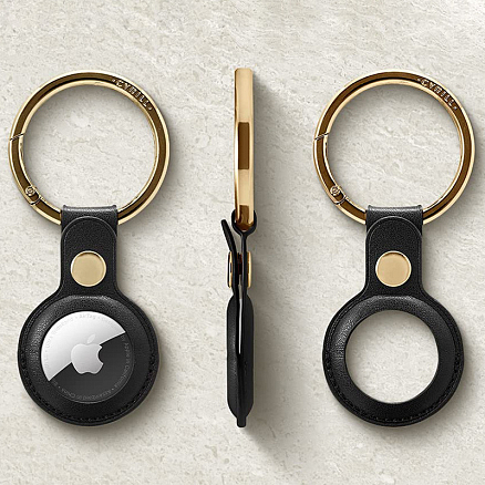 Чехол для AirTag кожаный Spigen Cyrill Basic черный