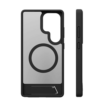 Чехол для Samsung Galaxy S25 Ultra гибридный с подставкой VLP Reels Magsafe прозрачно-черный
