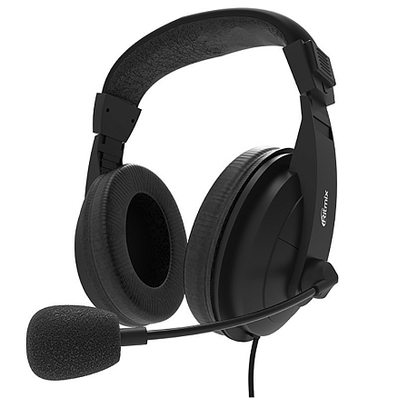Наушники Ritmix RH-540M полноразмерные с микрофоном для компьютера черные