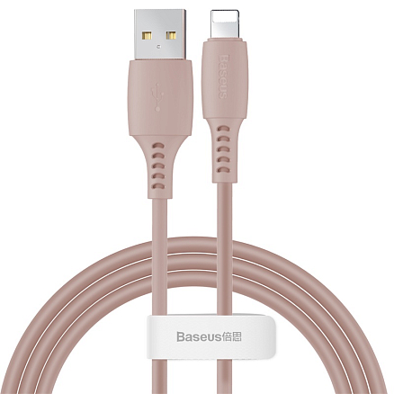 Кабель USB - Lightning для зарядки iPhone 1,2 м 2.4А Baseus Colourful розовый