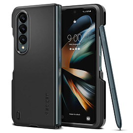 Чехол для Samsung Galaxy Z Fold 4 пластиковый тонкий Spigen Thin Fit черный