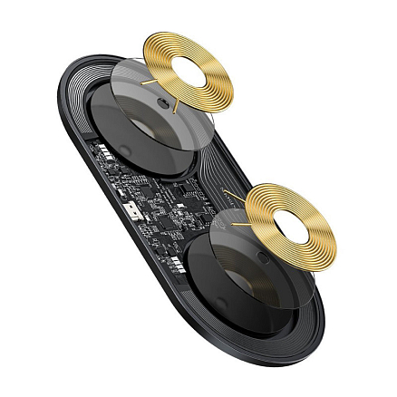 Беспроводная зарядка 2-в-1 для телефона и AirPods Baseus Simple (быстрая зарядка) черная