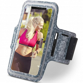 Чехол универсальный для телефона до 6,9 дюйма спортивный наручный Spigen SGP Sport Armband камуфляж серый