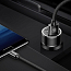 Зарядное устройство автомобильное с двумя USB входами 3.4A и Type-C кабелем Baseus Small Screw (быстрая зарядка QC 3.0) черное