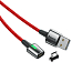 Кабель USB - MicroUSB для зарядки 2 м 1.5А магнитный плетеный Baseus Zinc красный