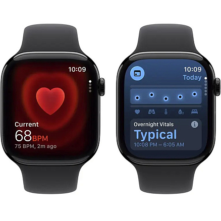 Умные часы Apple Watch 11 46 мм с силиконовым ремешком S/M алюминиевые черные