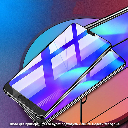 Защитное стекло для Honor 7C Pro на весь экран противоударное ISA Tech черное