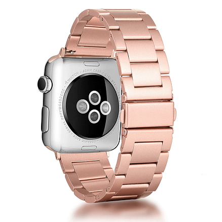 Ремешок-браслет для Apple Watch 42 и 44 мм металлический Nova Metal розовое золото
