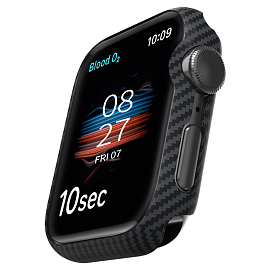 Чехол для Apple Watch 44 мм кевларовый тонкий Pitaka Air черно-серый