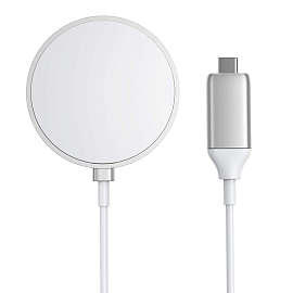 Беспроводная магнитная зарядка MagSafe для iPhone 7.5W с Type-C Anker PowerWave Magnetic Pad белая
