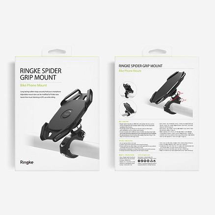 Велосипедный держатель для телефона до 6 дюймов на руль Ringke Spider черный