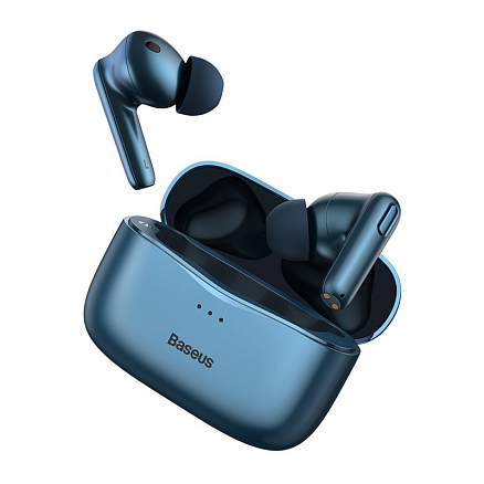 Наушники TWS беспроводные Bluetooth Baseus Simu S2 вакуумные с микрофоном и активным шумоподавлением синие