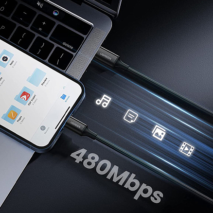 Кабель Type-C - Lightning для зарядки 1.5 м 3А 18W MFi Ugreen US171 (быстрая зарядка PD) белый