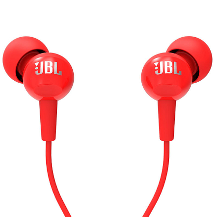 Наушники JBL C100SI вакуумные с микрофоном красные