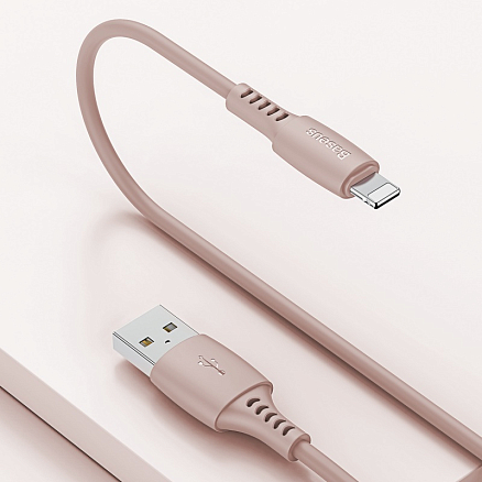 Кабель USB - Lightning для зарядки iPhone 1,2 м 2.4А Baseus Colourful розовый