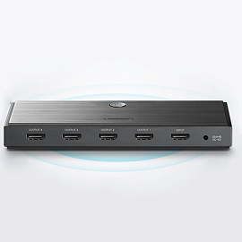 HDMI Splitter (разветвитель) на 4 порта (1 HDMI вход на 4 HDMI выхода) Ugreen CM187 черный