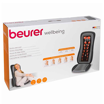 Массажная накидка (массажер) на сиденье для спины и шеи Шиацу с подогревом Beurer MG 315 черная