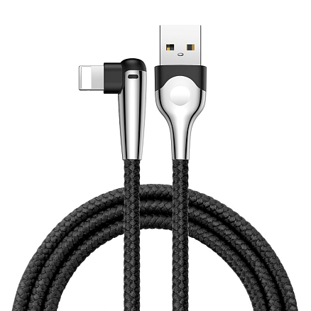 Кабель USB - Lightning для зарядки iPhone 2 м 1.5А плетеный с угловым штекером Baseus Sharp-bird черный