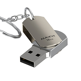 Флешка Maxvi MR 16Gb USB 2.0 металл серебристая