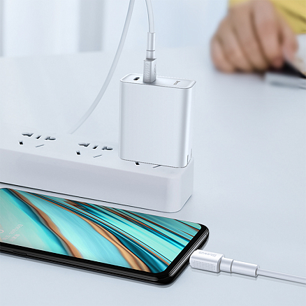 Кабель USB - MicroUSB для зарядки 1 м 4А 20W Baseus Mini White (быстрая зарядка QC) белый