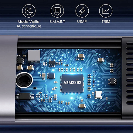 Корпус для SSD M.2, Type-C 3.1 Gen 2 (10 Gbps), USB Ugreen CM353 серый