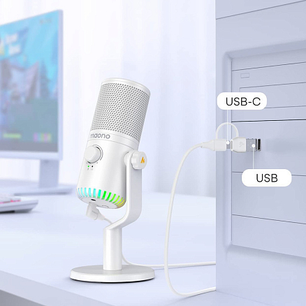 Микрофон для стрима Maono DM30 белый