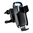 Держатель автомобильный в решетку обдува с беспроводной зарядкой (быстрая) и автоматическим зажимом Baseus Milky Way черный