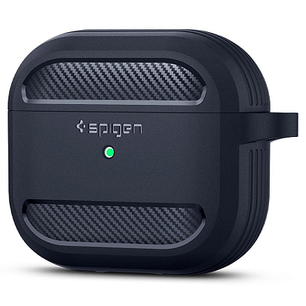 Чехол для наушников AirPods 3 гелевый Spigen Rugged Armor темно-серый